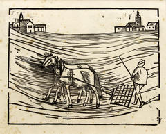 Egge zwischen zwei Dörfern (Plowing between two Villages)