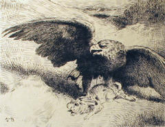 Aigle Liant un lièvre