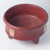 Red Tripod Ceramic Vessel