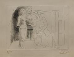 Peintre entre deux modeles (Painter between Two Models)