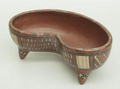 Tripod Kidney-shaped Redware Bowl