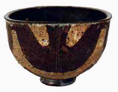 Squared Footed Bowl with Abstract Leaves