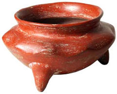 Redware Bowl with Shoulder Scallops