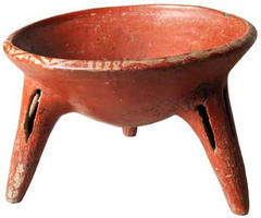 Spider-leg Tripod Redware Bowl